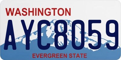 WA license plate AYC8059