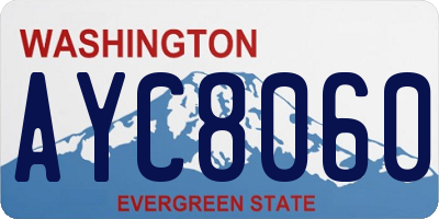 WA license plate AYC8060