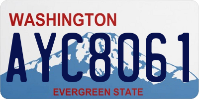 WA license plate AYC8061