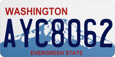 WA license plate AYC8062