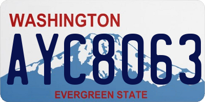 WA license plate AYC8063