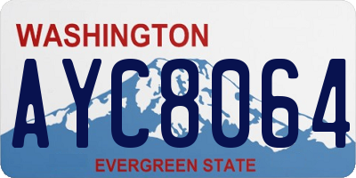 WA license plate AYC8064