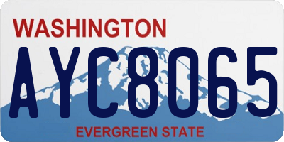 WA license plate AYC8065