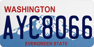 WA license plate AYC8066