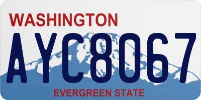 WA license plate AYC8067