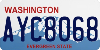 WA license plate AYC8068