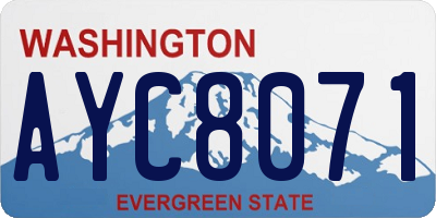 WA license plate AYC8071