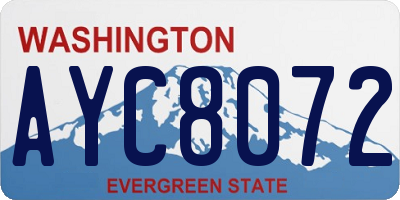 WA license plate AYC8072