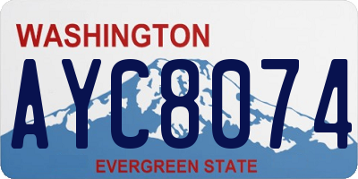 WA license plate AYC8074