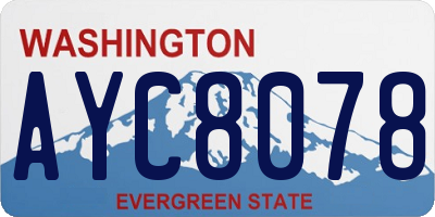 WA license plate AYC8078