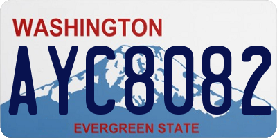 WA license plate AYC8082