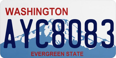 WA license plate AYC8083
