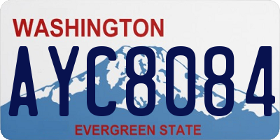 WA license plate AYC8084