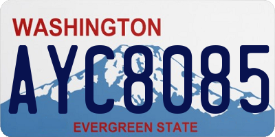WA license plate AYC8085