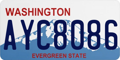 WA license plate AYC8086