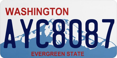 WA license plate AYC8087