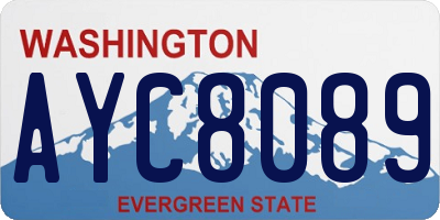 WA license plate AYC8089