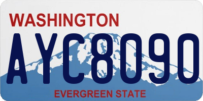 WA license plate AYC8090