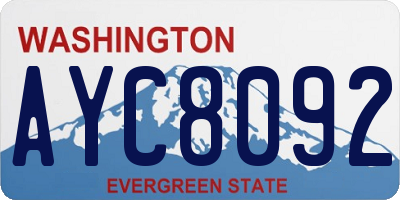 WA license plate AYC8092
