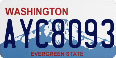 WA license plate AYC8093