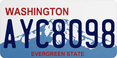 WA license plate AYC8098