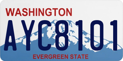 WA license plate AYC8101