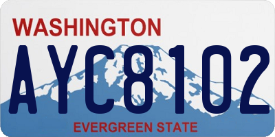 WA license plate AYC8102