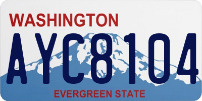 WA license plate AYC8104
