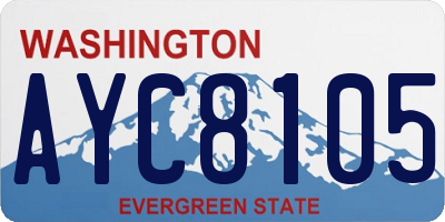 WA license plate AYC8105