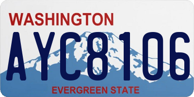 WA license plate AYC8106
