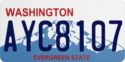 WA license plate AYC8107