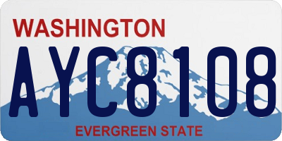 WA license plate AYC8108