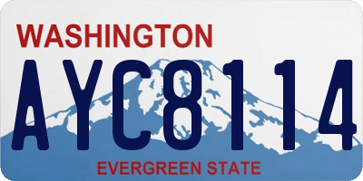 WA license plate AYC8114