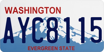WA license plate AYC8115