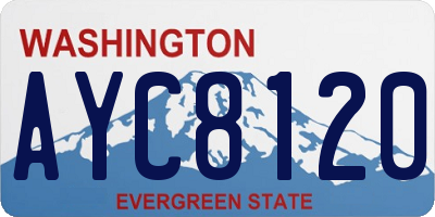 WA license plate AYC8120