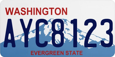 WA license plate AYC8123