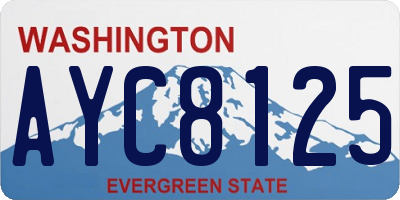WA license plate AYC8125