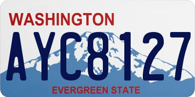 WA license plate AYC8127