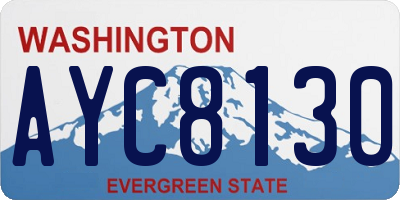 WA license plate AYC8130