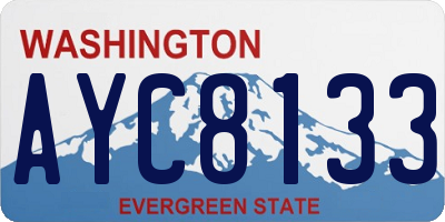 WA license plate AYC8133