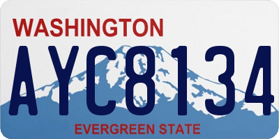 WA license plate AYC8134