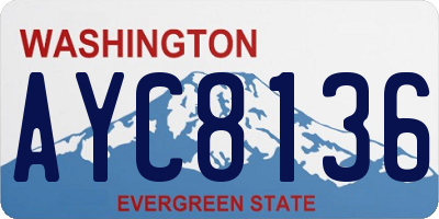 WA license plate AYC8136