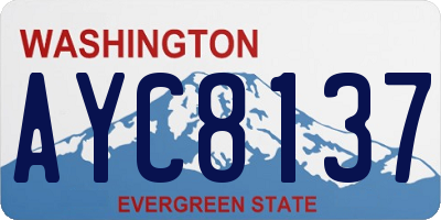 WA license plate AYC8137