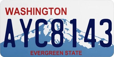 WA license plate AYC8143