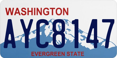 WA license plate AYC8147