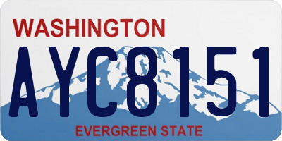 WA license plate AYC8151