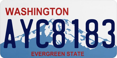 WA license plate AYC8183