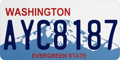 WA license plate AYC8187