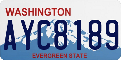 WA license plate AYC8189