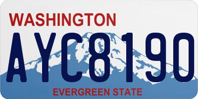 WA license plate AYC8190